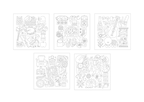 Everyday Objects, Digital Coloring Sheets