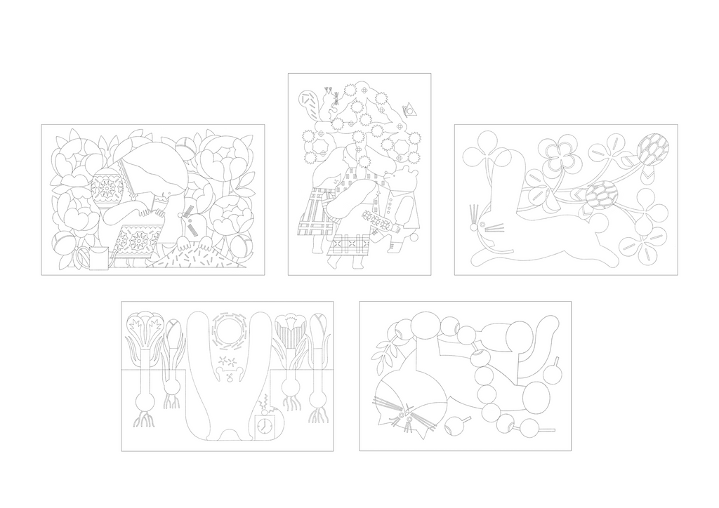 Animals & Plants, Digital Coloring Sheets for Beginners