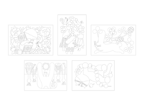Animals & Plants, Digital Coloring Sheets for Beginners