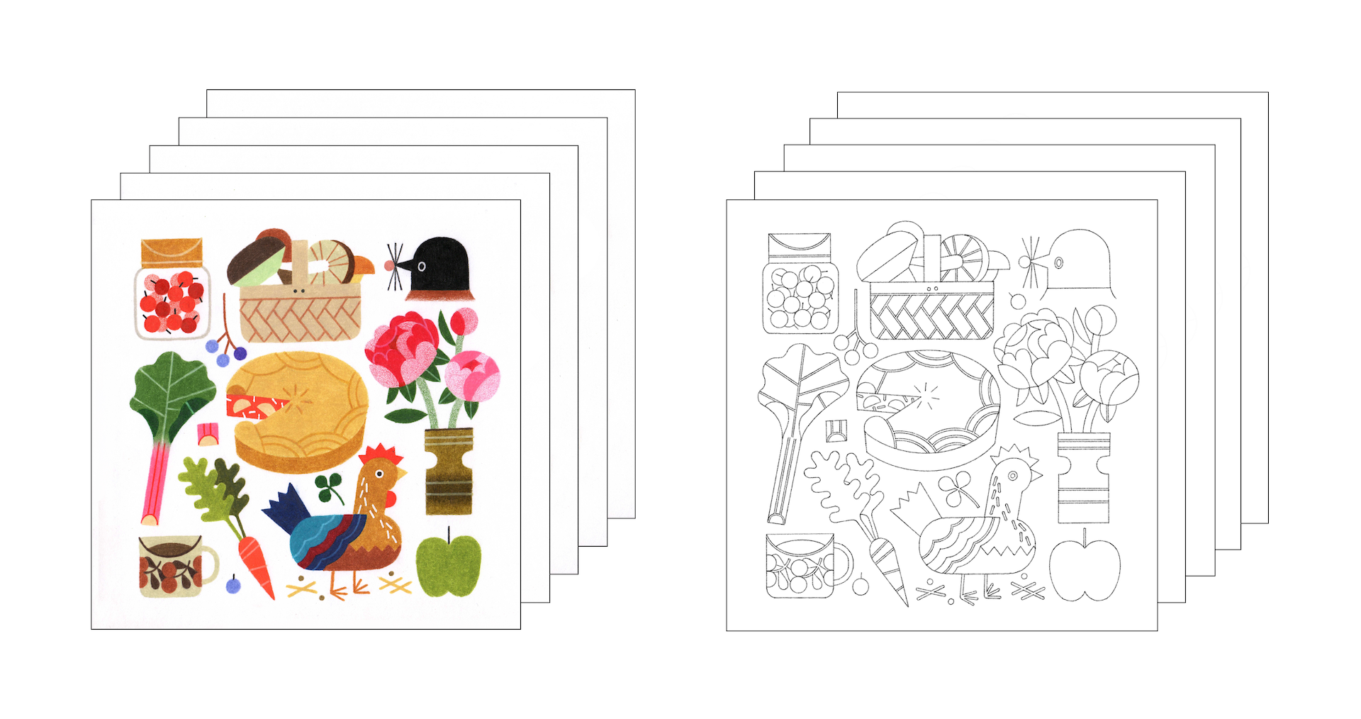 Everyday Objects, Digital Coloring Sheets